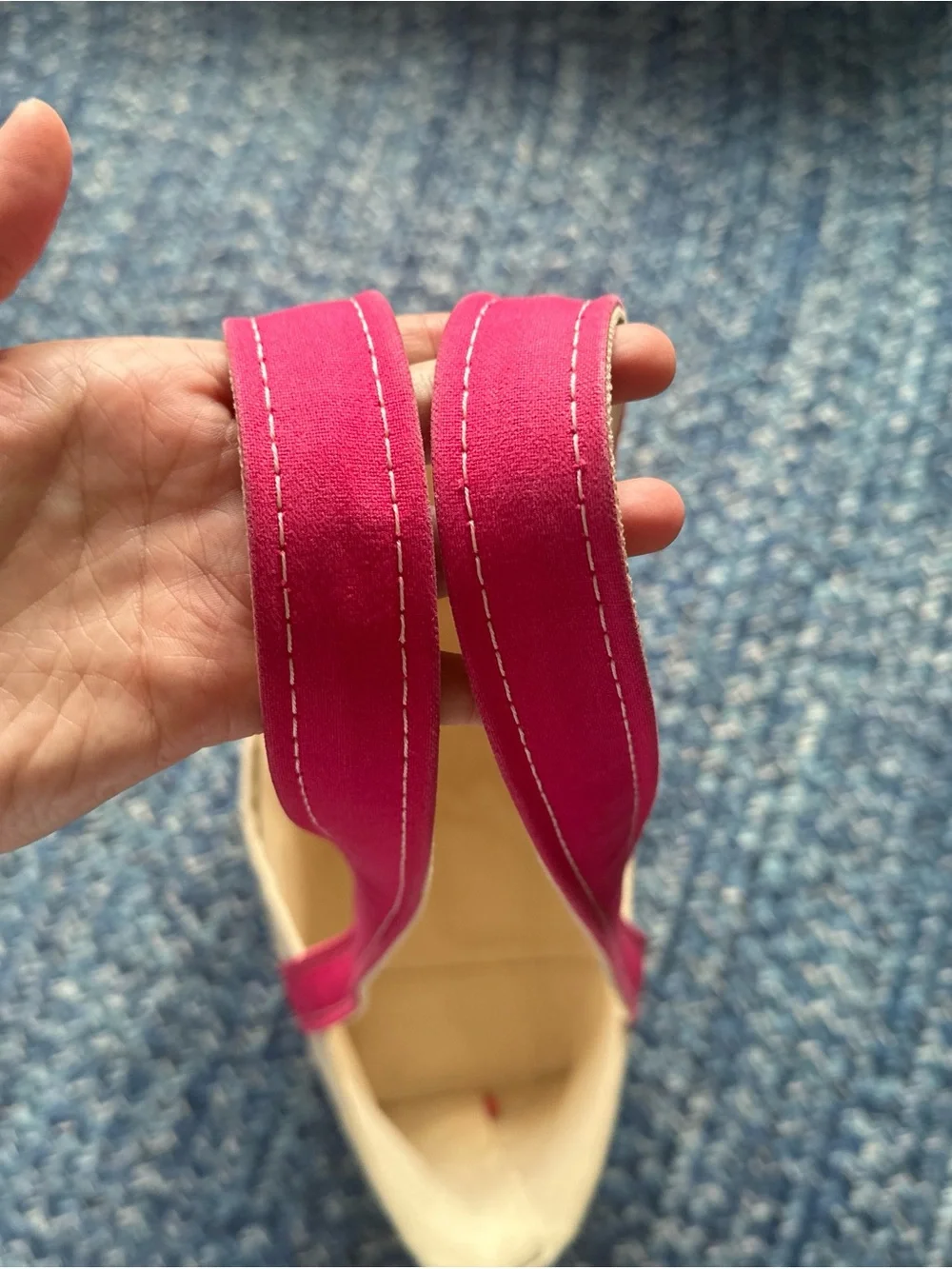 LL Bean boat and tote medium tote hot pink long handles